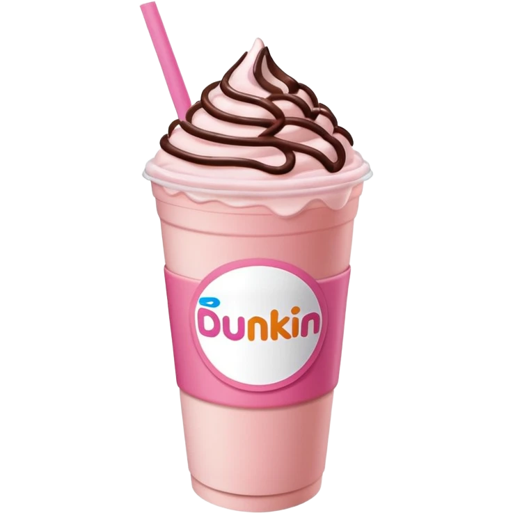 Light pink Dunkin refresher with chocolate cold foam melting into drink  emoji