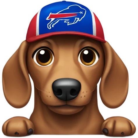 Wiener dog wearing a buffalo bills jersey  emoji