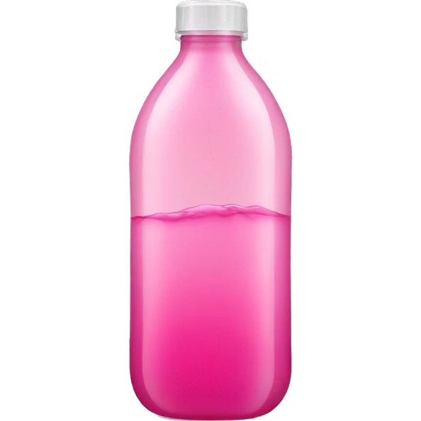 plastic bottle with crystaline pink liquid emoji