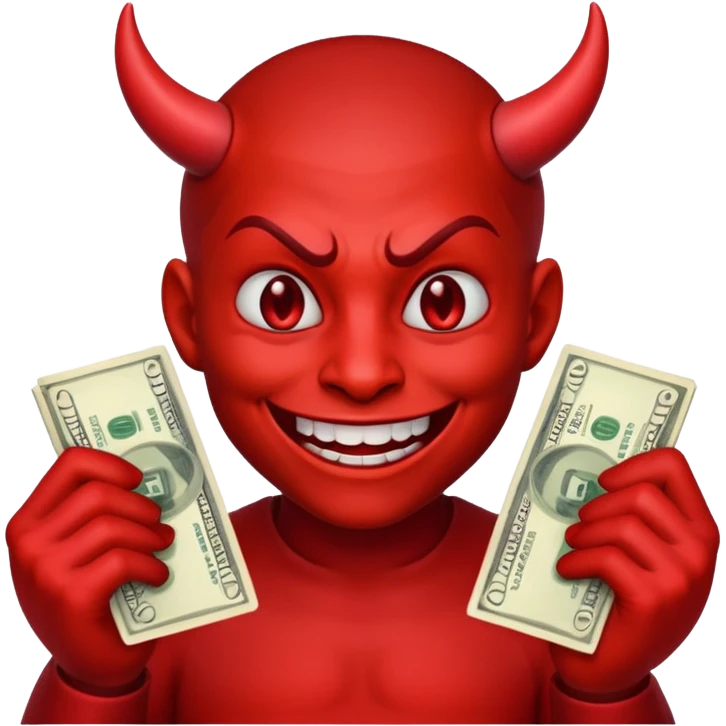 devil emoji with money emoji