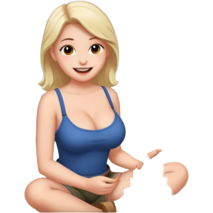 Девушка студентка 18лет с большими сиськами 2-го размера делает минет на природе у костра emoji