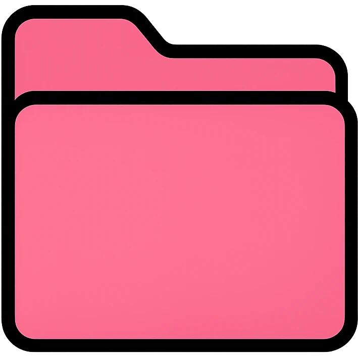 Pink document folder with a tab on top, professional office style emoji