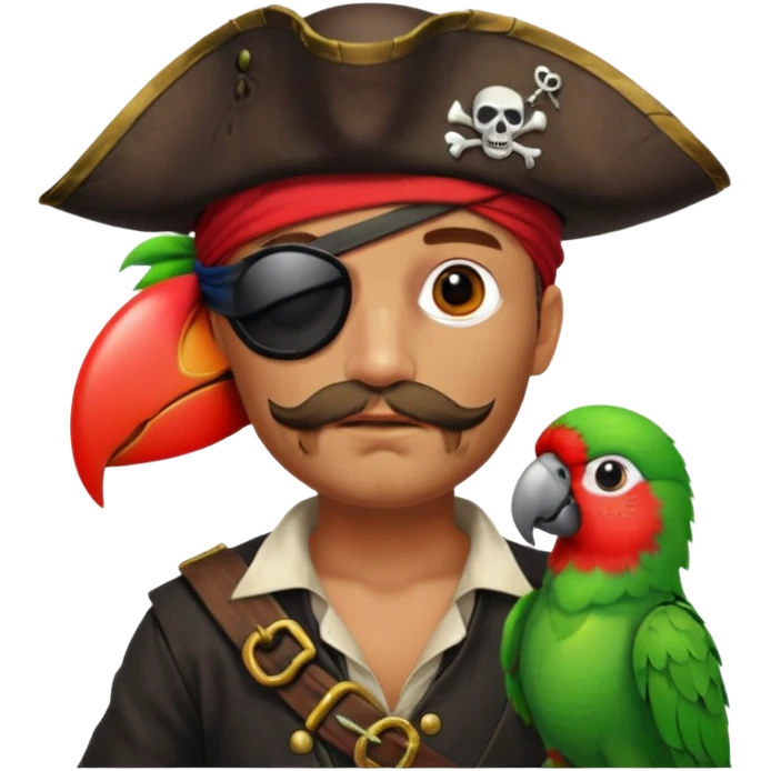 pirate and parrot emoji