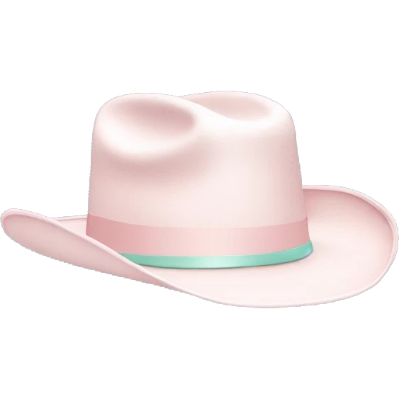 Pale pink cowboy hat with pale mint band emoji