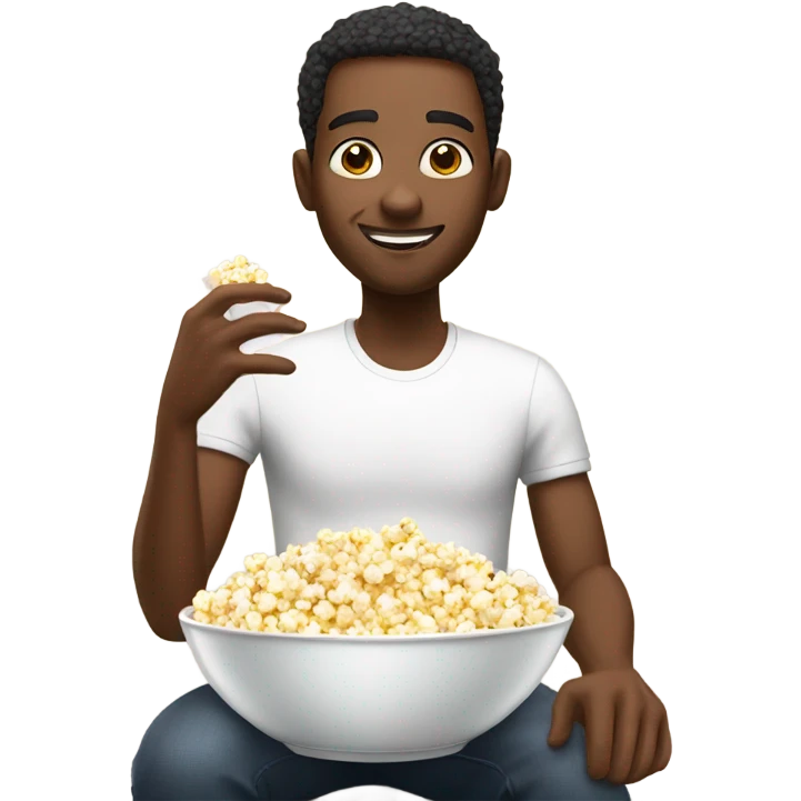 African American eating popcorn  emoji