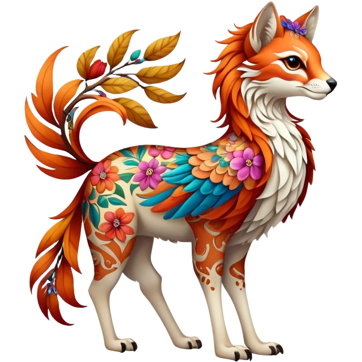 Multicolored floral exotic Falvie-Fionbri, full body emoji