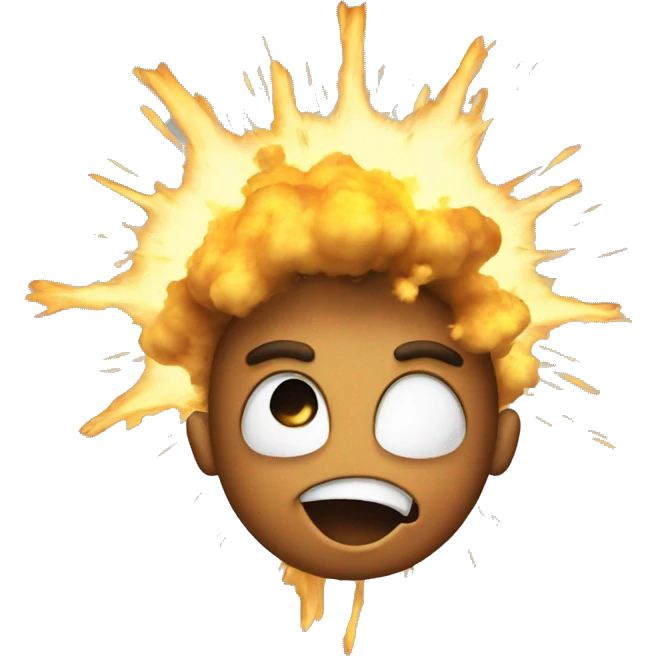 an emoji with its head open and exploding but cute emoji