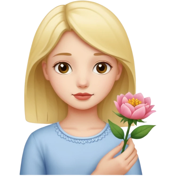 دختری که جوانه جانبی گل میگیره emoji