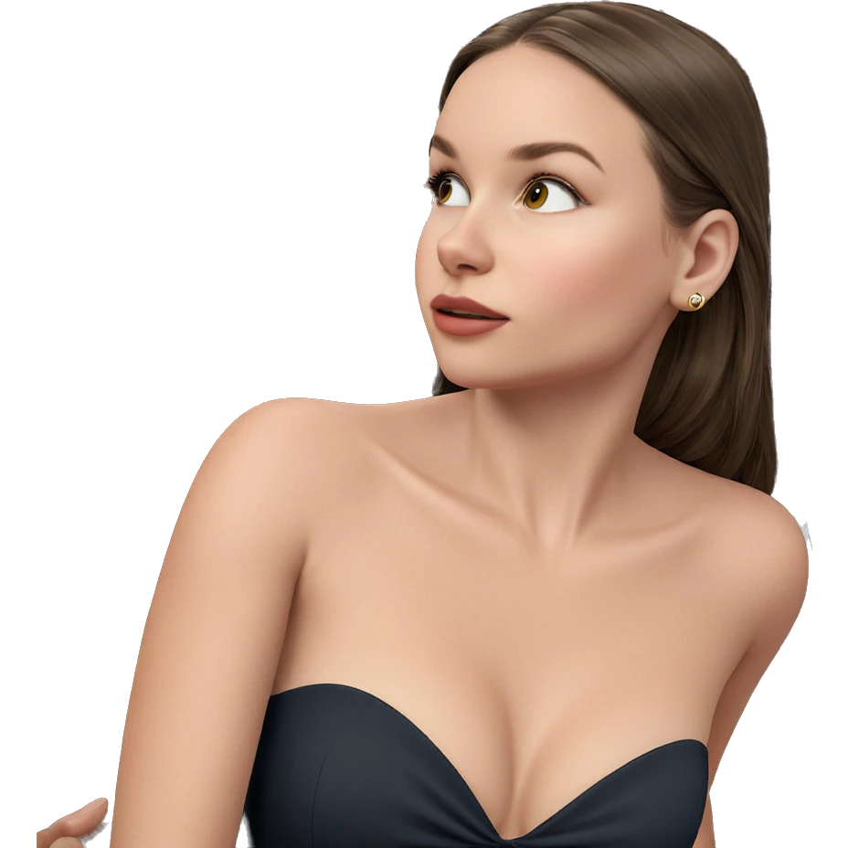 brown haired girl in dress emoji
