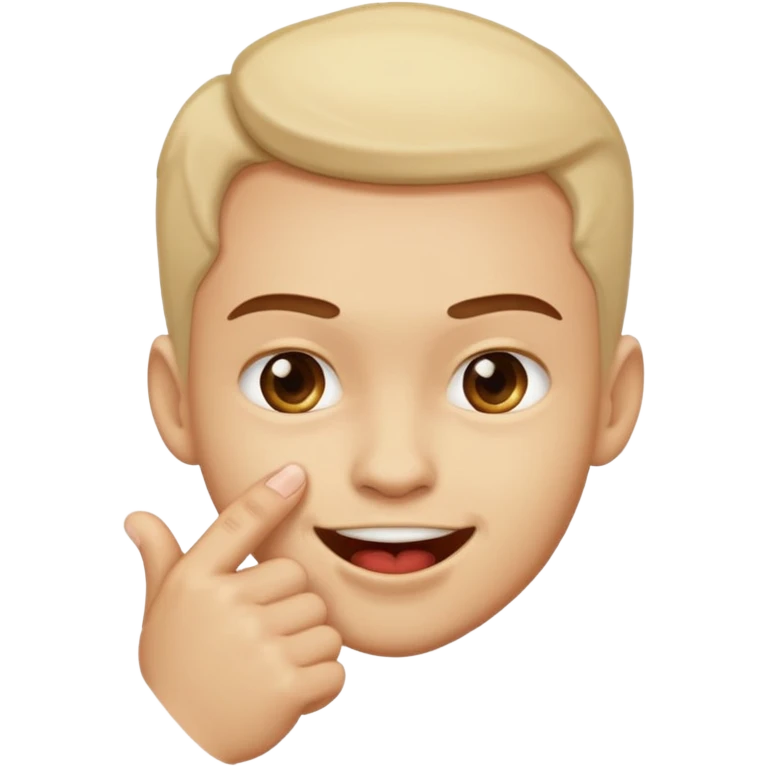 Biting finger with smirk emoji