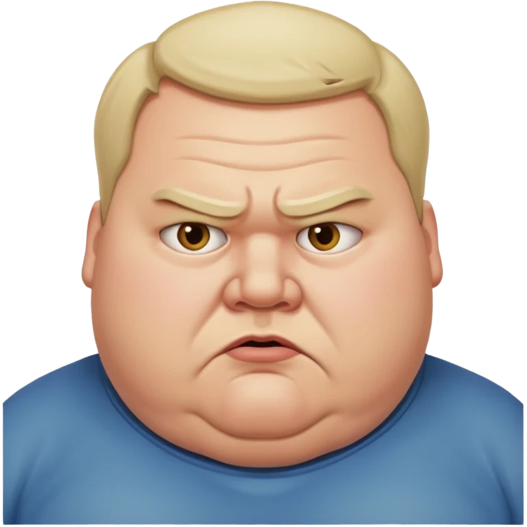 Fat guy looking disgusted at you emoji