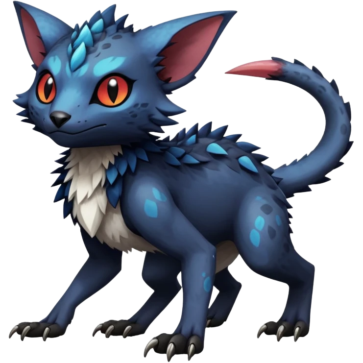Dark edgy exotic anthropomorphic painted Fakémon-Pokémon-Trico-Vernid-creature emoji