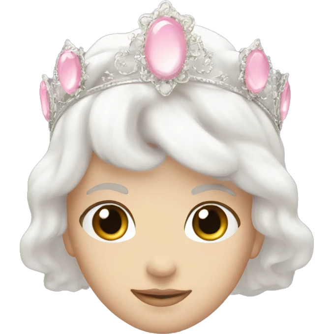 White and pastel pink diadema emoji