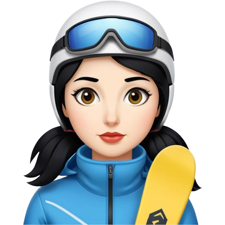 Ski woman downhill black hair emoji