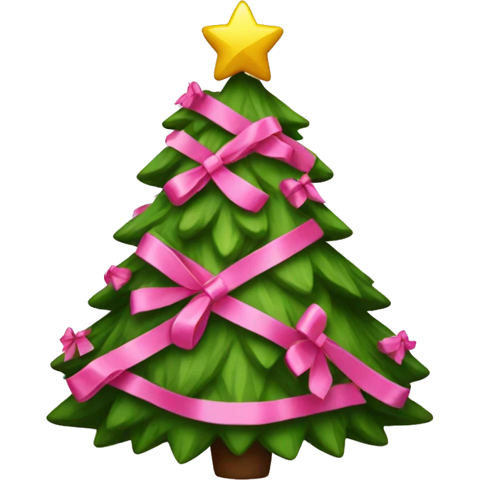 Christmas tree with pink bows  emoji