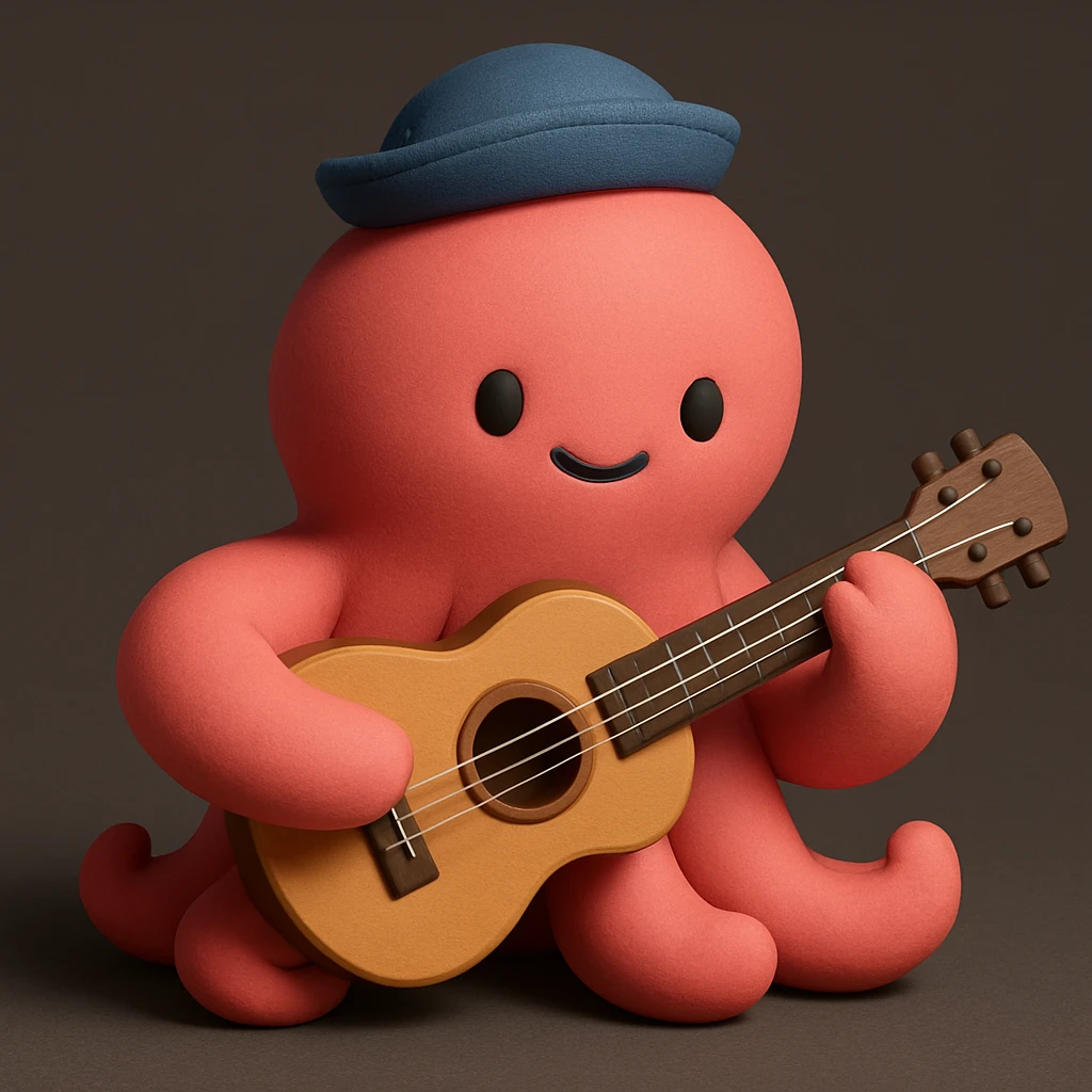 octopus playing guitar emoji