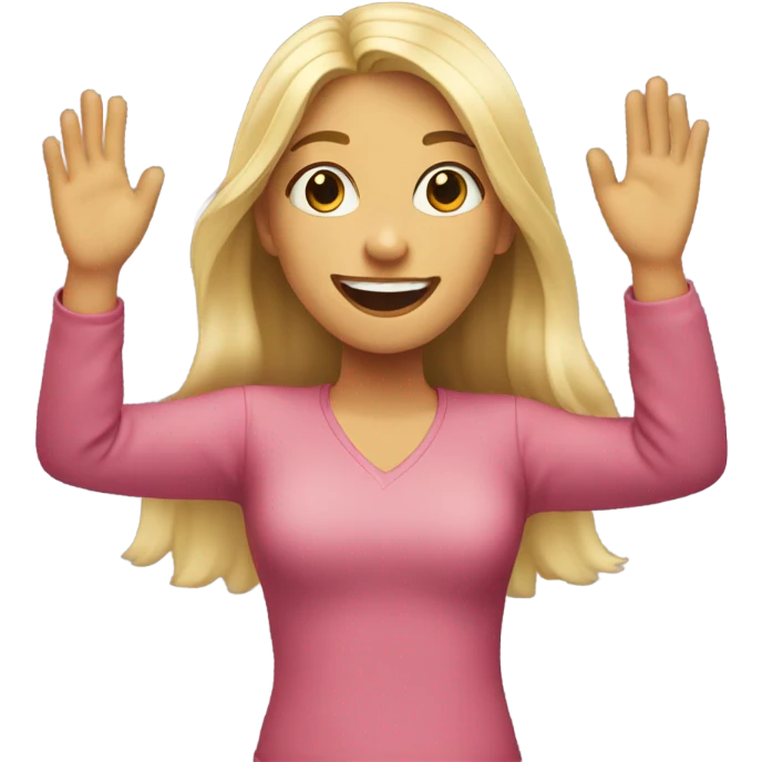 blonde girl gesturing back up emoji