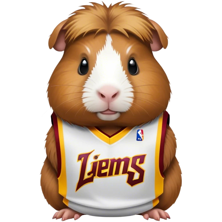 guinea pig wearing lebron james jersey emoji