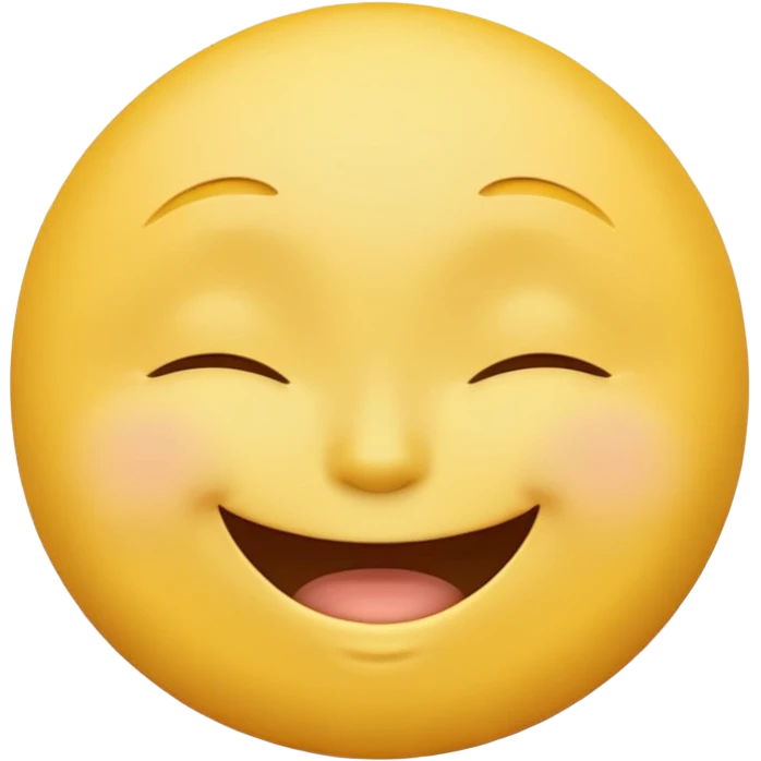 Emoji, yellow round laughing face, closed eyes emoji