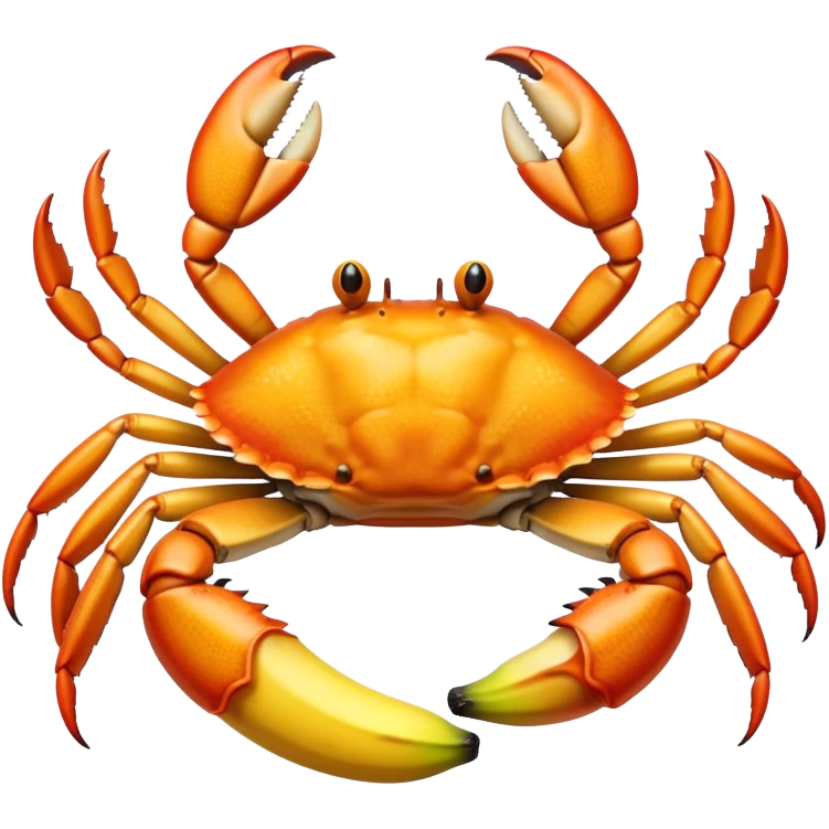 Realistic crab eating bananas  emoji