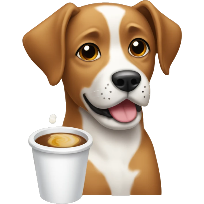 Perro cafe con manchas blancas emoji