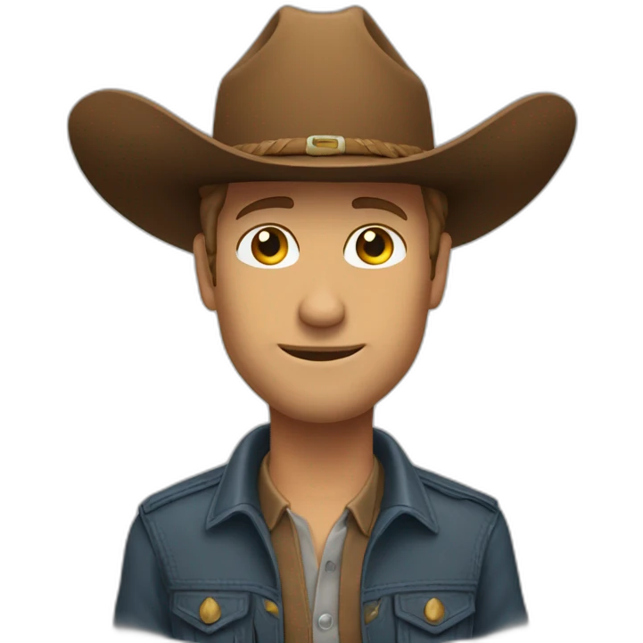 Man tbilisian Hazel hair cowboy hat emoji