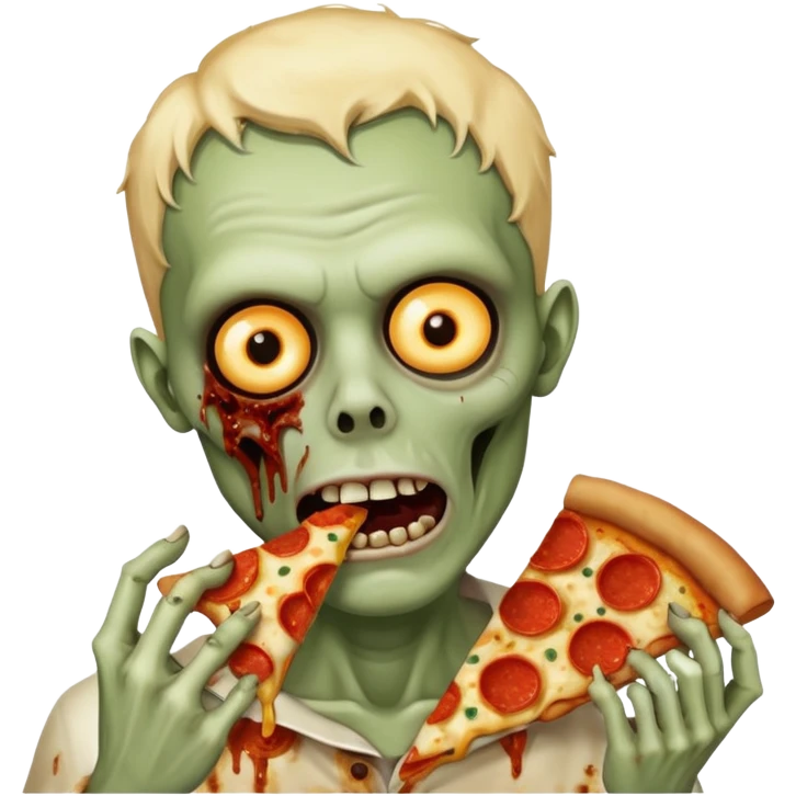 zombie eating pizza slice emoji