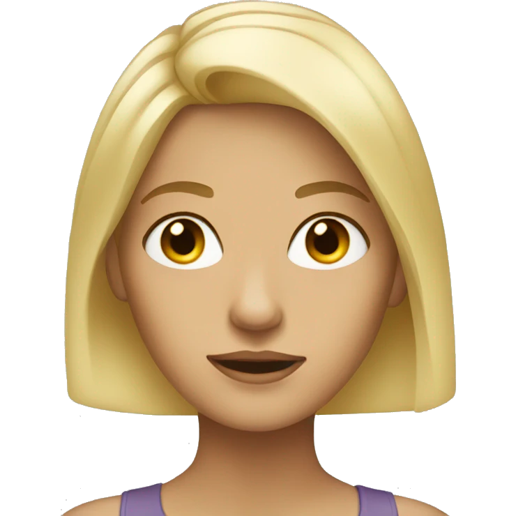 blond woman with grey eyes emoji