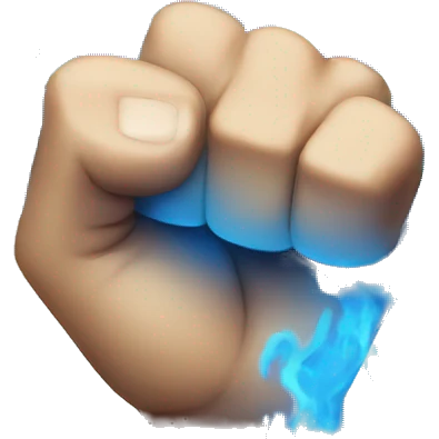 Fist covered in blue fire emoji