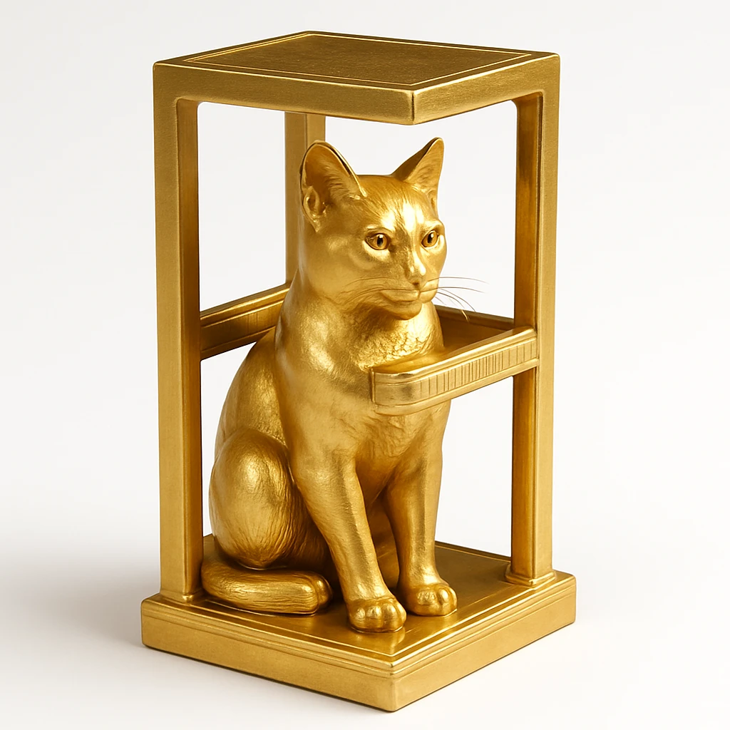 cats relaxing in a vertical playhouse emoji