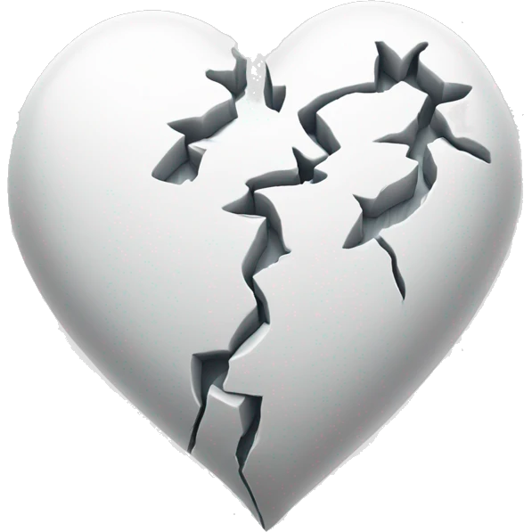 White broken heart emoji