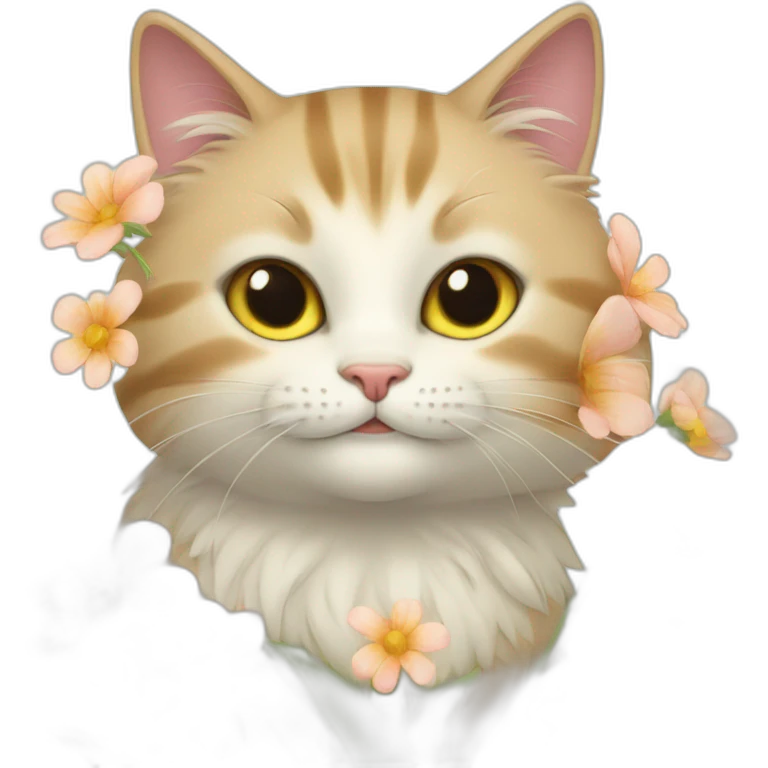 cat sorrindo com flor na boca emoji