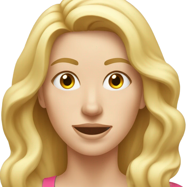 White woman, long hair, blonde hair, wavy hair, workout, sweating emoji