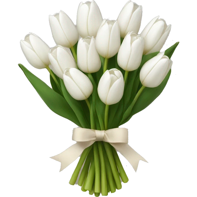 white tulip bouquet  emoji