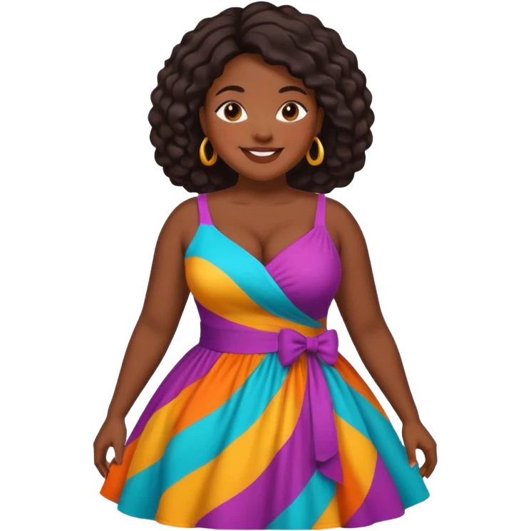 Mujer curvy afro emoji