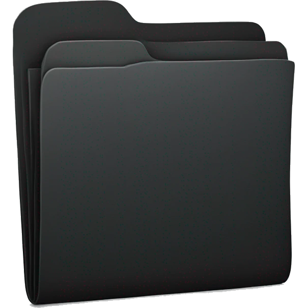 3d black folder with clothes inside emoji