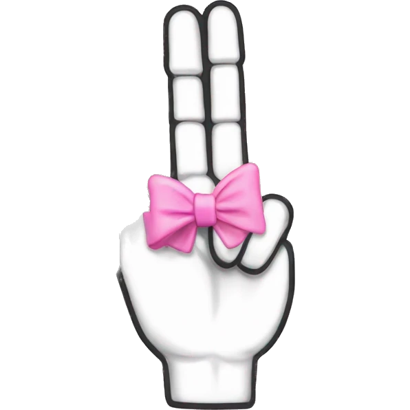 Middle finger with black nail and a pink bow emoji