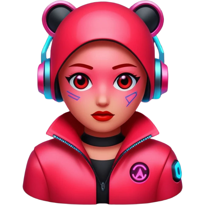 red glitter cyberpunk light emoji