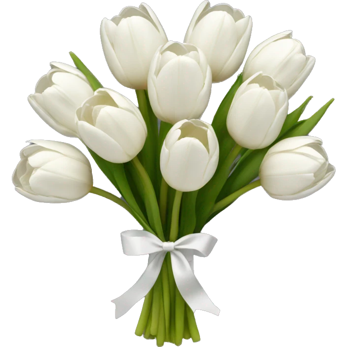 white tulip bouquet  emoji