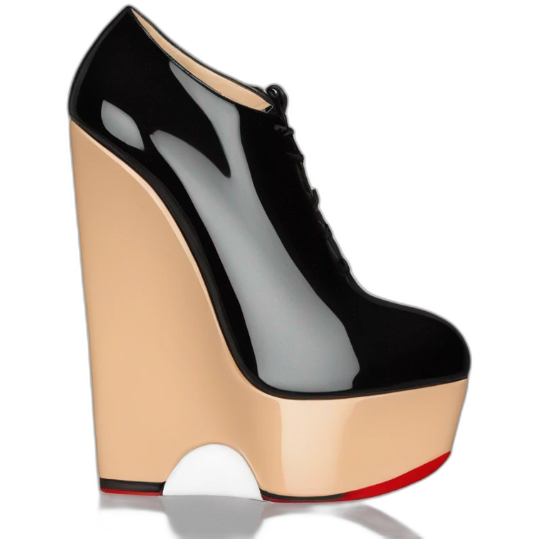 WEDGE LOUBOUTIN black PATENT emoji