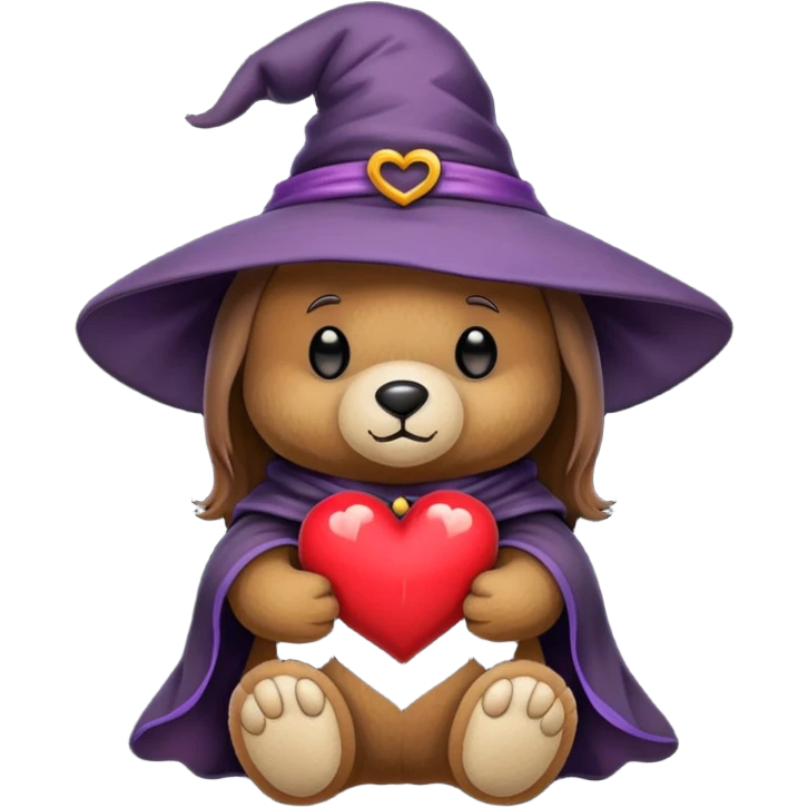 Teddybear witch heart emoji