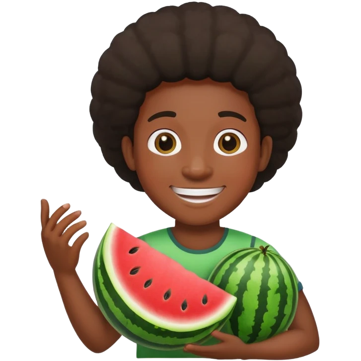 black person holding a watermelon  emoji