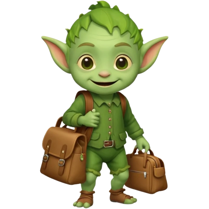 Goblin small baby  school  bag  emoji