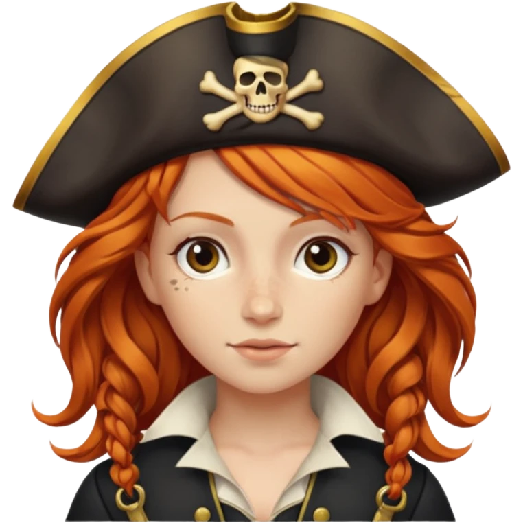 ginger hair pirate girl emoji