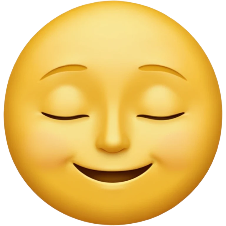 yellow face emoji, smiling while sleeping, closed eyes, peaceful expression, classic emoji style emoji