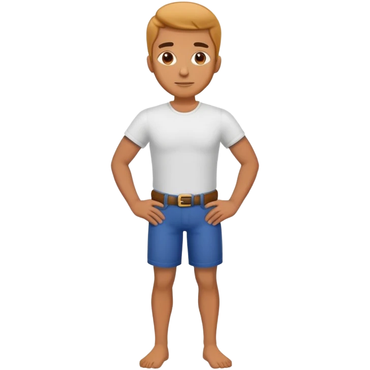 man with hands from his hips emoji