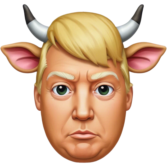 Donald trump with a cow body  emoji