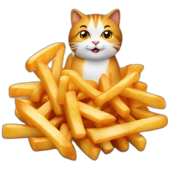 Poutine avec un chat emoji