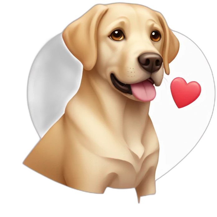labrador in loveheart emoji
