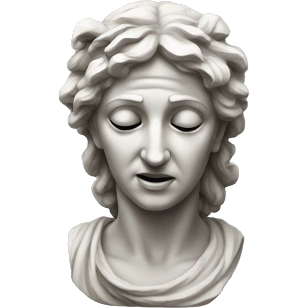 greek goddess sculpture crying emoji